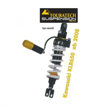 Touratech Suspension ressort-amortisseur pour Kawasaki KLR650 a partir de 2008 de type Level2/ExploreHP