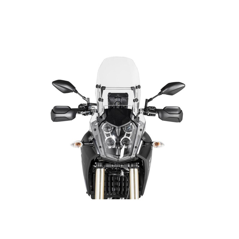 Support Pare-brise Réglable Moto Tenere 700 2019-2021 - Réglage 10cm - Noir Anodisé