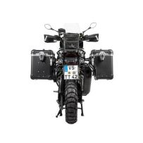 ZEGA Evo X "Premium Edition" système spécial "And-Black" 45/45 litres + support acier inox noir pour RA1250 Harley Pan America