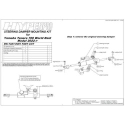 Amortisseur de direction Touratech Suspension *RSC* pour Yamaha Ténéré 700 World Raid à partir de 2022 +kit de montage inclus+