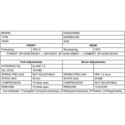 Ressorts de fourche progressifs pour Husqvarna Norden 901 à partir de 2013