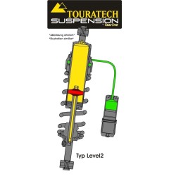 Touratech Suspension ressort-amortisseur pour Suzuki DL 650 2004-2011 de type Level2/ExploreHP