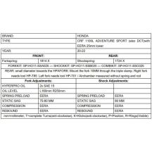 Abaissement de -25mm Honda CRF1100L Adventure Sports avec EERA (2020-) ressort de rechange