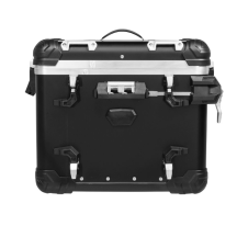 Valise aluminium moto ZEGA Evo "And-Black", 45 litres, droit