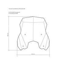 Bulle, L, transparent, pour KTM 1050 Adventure/ 1090 Adventure/ 1190 Adventure