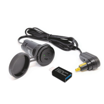 Câble USB pour sacoche de réservoir avec double chargeur (2 ports USB-C), adaptateur USB-A et connecteur coudé pour prise DIN