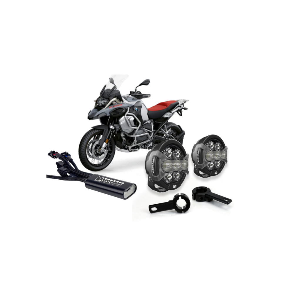 LED Phares auxiliaires DENALI D7 Pro pour BMW R1250GS/Adv/RT/R/RS,R1200GS/Adv/RT/R/RS (LC) (montage sur barre de protection)