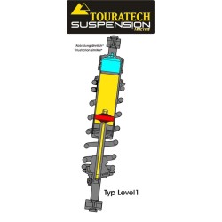 Ressort-amortisseur de suspension Touratech  pour Husqvarna TR650 Terra à partir de 2013 Type Level1/Explore