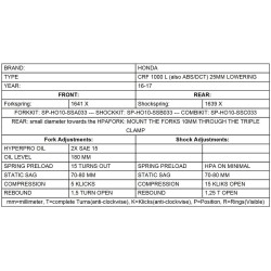 Ressorts de fourche progressifs pour Honda CRF1000L Africa-Twin (2015-2017) abaissement de 25mm