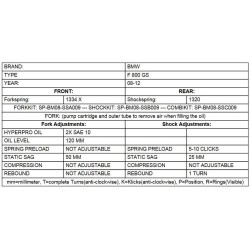 Ressorts de fourche de rechange progressifs Hyperpro, BMW F800GS jusqu'a 2012