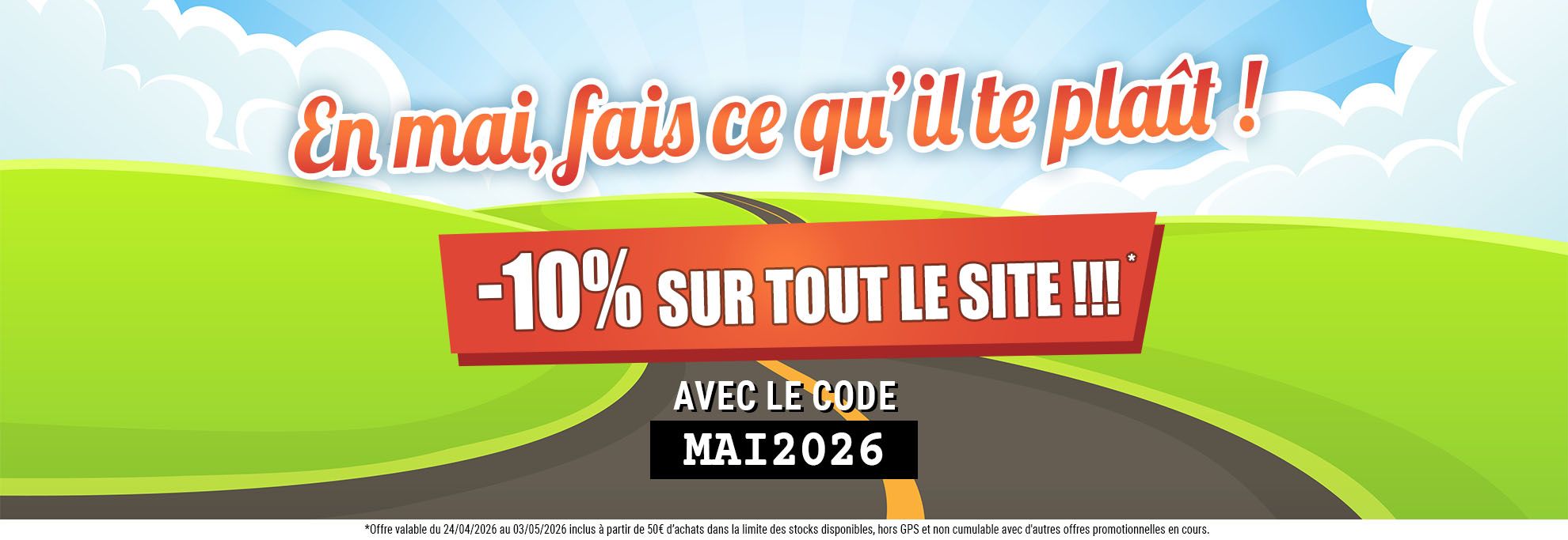 -10% à partir de 50€ d'achats !