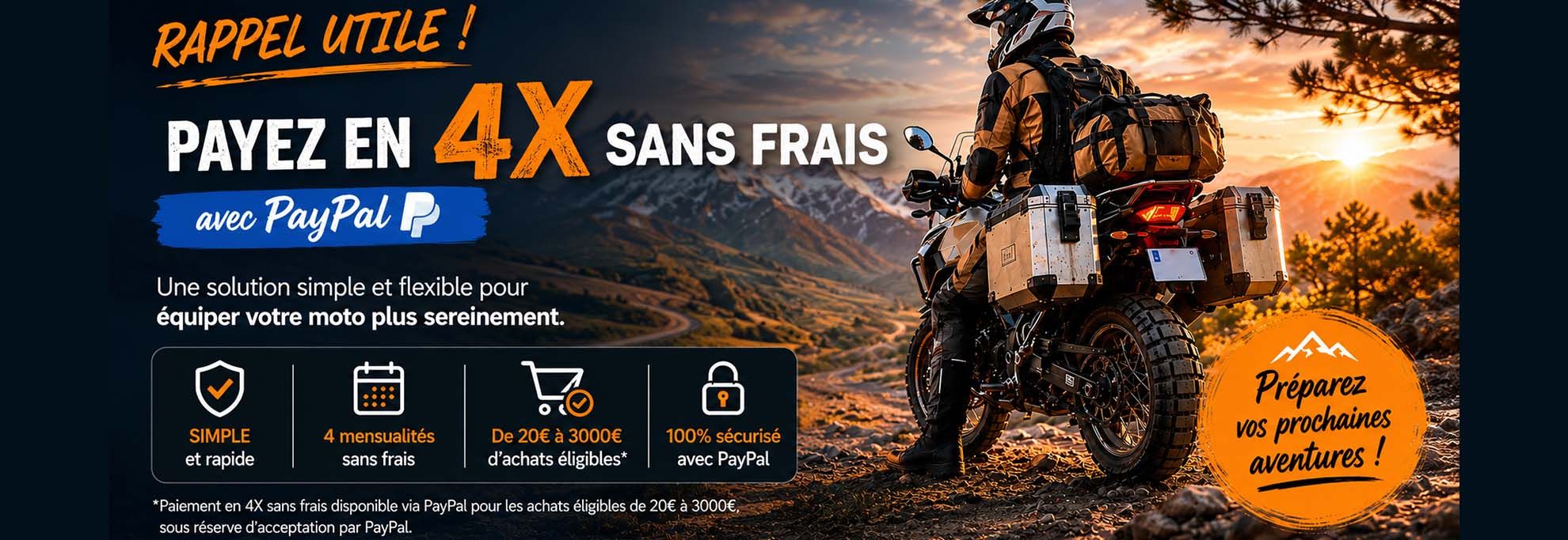 Payez en 4x sans frais avec Paypal !